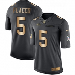 Mens Nike Baltimore Ravens 5 Joe Flacco Limited BlackGold Salute to Service NFL Jersey