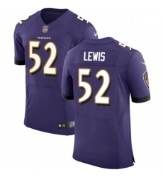 Mens Nike Baltimore Ravens 52 Ray Lewis Elite Purple Team Color NFL Jersey