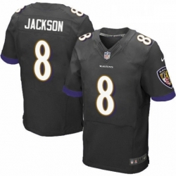 Mens Nike Baltimore Ravens 8 Lamar Jackson Elite Black Alternate NFL Jersey