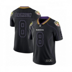 Mens Nike Baltimore Ravens 8 Lamar Jackson Limited Lights Out Black Rush NFL Jersey