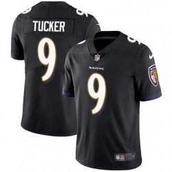 Mens Nike Baltimore Ravens 9 Justin Tucker Black Alternate Vapor Untouchable Limited Player NFL Jersey