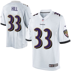 Nike Baltimore Ravens #33 Will Hill White Mens Stitched NFL New Elite Jersey