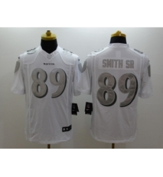 Nike Baltimore Ravens 89 Steve Smith Sr White Game Platinum NFL Jersey
