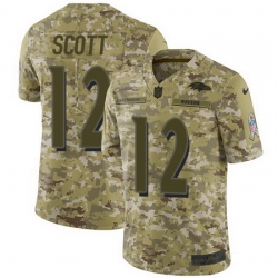 Nike Ravens #12 Jaleel Scott Camo Mens Stitched NFL Limited 2018 Salute To Service Jersey