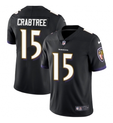 Nike Ravens #15 Michael Crabtree Black Alternate Mens Stitched NFL Vapor Untouchable Limited Jersey