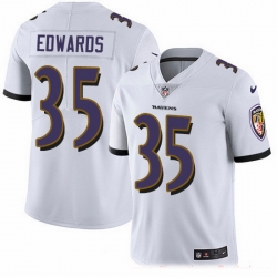 Nike Ravens 35 Gus Edwards White Men Stitched NFL Vapor Untouchable Limited Jersey