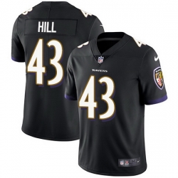 Nike Ravens 43 Justice Hill Black Alternate Men Stitched NFL Vapor Untouchable Limited Jersey