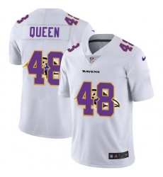 Nike Ravens 48 Patrick Queen White Shadow Logo Limited Jersey