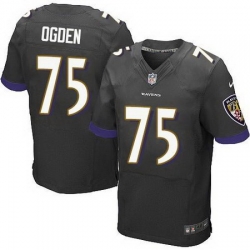 Nike Ravens #75 Jonathan Ogden Black Alternate Men Stitched NFL New Elite Jersey