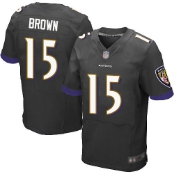 Ravens 15 Marquise Brown Black Alternate Men Stitched Football New Elite Jersey