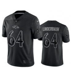 Tyler Linderbaum 64 Baltimore Ravens Black Reflective Limited Jersey Men