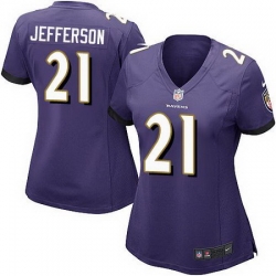 Nike Ravens #21 Tony Jefferson Purple Team Color Womens Stitched NFL New Elite Jersey