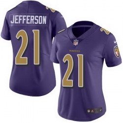 Nike Ravens #21 Tony Jefferson Purple Womens Stitched NFL Limited Rush Jersey