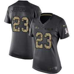 Nike Ravens #23 Tony Jefferson Black Womens Stitched NFL Limited 2016 Salute to Service Jersey