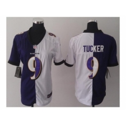 Nike Women Jerseys Baltimore Ravens #9 Tucker white-purple[split]