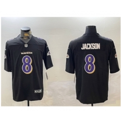 Women Baltimore Ravens 8 Lamar Jackson Black Vapor Limited Football Jersey