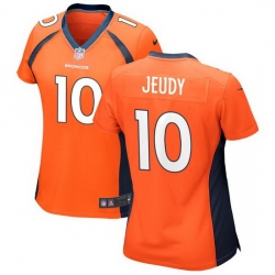 Women  Broncos 10 Jerry Jeudy Navy Orange Alternate  Stitched Season Vapor Untouchable Limited Jersey