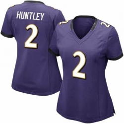 Women Nike Baltimore Ravens #2 Tyler Huntley Purple Vapor Untouchable Limited Jersey