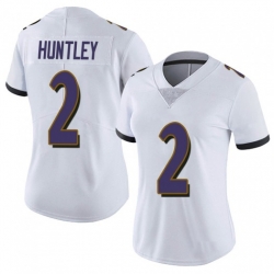 Women Nike Baltimore Ravens #2 Tyler Huntley White Vapor Untouchable Limited Jersey