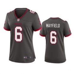 Women Tampa Bay Buccanee 6 Baker Mayfield Grey Stitched Game Jersey
