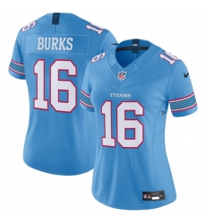 Women ennessee Titans  16 Treylon Burks Light Blue 2026 F U S E  Vapor Limited Stitched Football Jersey