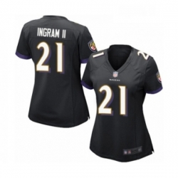 Womens Baltimore Ravens 21 Mark Ingram II Game Black Alternate Football Jersey