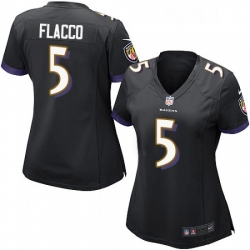 Womens Nike Baltimore Ravens 5 Joe Flacco Game Black Alternate NFL Jersey