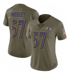 Womens Nike Baltimore Ravens 57 CJ Mosley Limited Olive 2017 Salute to Service NFL Jersey