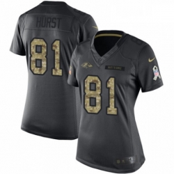 Womens Nike Baltimore Ravens 81 Hayden Hurst Limited Black 2016 Salute to Service NFL Jersey