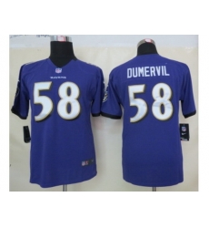 Nike Youth Baltimore Ravens #58 Elvis Dumervil purple jerseys