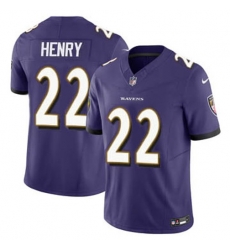 Youth Baltimore Ravens 22 Derrick Henry 2023 F U S E Purple Vapor Limited Football Stitched Jersey