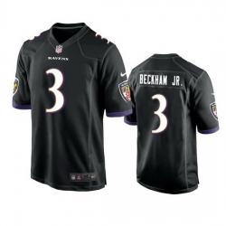 Youth Baltimore Ravens 3 Odell Beckham Jr  Black Stitched Game Jersey