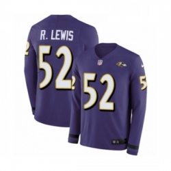 Youth Nike Baltimore Ravens 52 Ray Lewis Limited Purple Therma Long Sleeve NFL Jersey