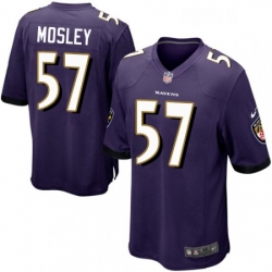 Youth Nike Baltimore Ravens 57 CJ Mosley Game Purple Team Color NFL Jersey