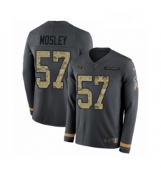 Youth Nike Baltimore Ravens 57 CJ Mosley Limited Black Salute to Service Therma Long Sleeve NFL Jersey