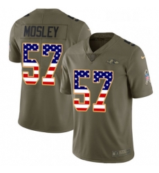 Youth Nike Baltimore Ravens 57 CJ Mosley Limited OliveUSA Flag Salute to Service NFL Jersey