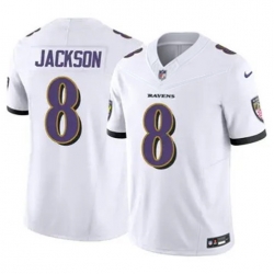 Youth Nike Baltimore Ravens 8 Lamar Jackson White Team Color Vapor Untouchable Limited Player NFL Jersey