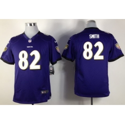 Youth Nike Baltimore Ravens 82 Torrey Smith Purple NFL Jerseys