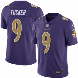 Youth Nike Baltimore Ravens 9 Justin Tucker Limited Purple Rush Vapor Untouchable NFL Jersey