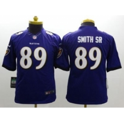 Youth Nike Ravens #89 Steve Smith Sr Purple Team Color Stitched NFL New Limited Jersey