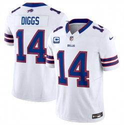 Men Buffalo Bills 14 Stefon Diggs White 2023 F U S E  With 3 Star C Patch Vapor Untouchable Limited Stitched Jersey