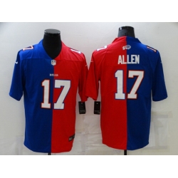 Men Buffalo Bills 17 Josh Allen Blue Red Two Tone 2021 Vapor Untouchable Stitched NFL Nike Limited Jersey