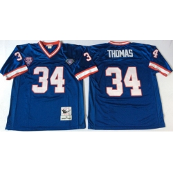 Men Buffalo Bills 34 Thurman Thomas Blue M&N Throwback Jersey