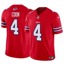 Men Buffalo Bills 4 James Cook Red 2023 F U S E  Vapor Untouchable Limited Stitched Football Jersey