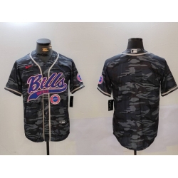 Men Buffalo Bills blank Camo Team Cool Base Stitched Baseball Jersey 1