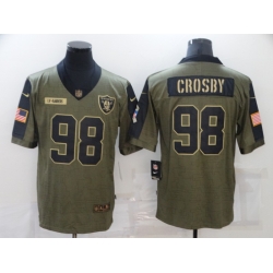 Men's Oakland Raiders #98 Maxx Crosby Nike Olive 2021 Salute To Service Limited Jersey