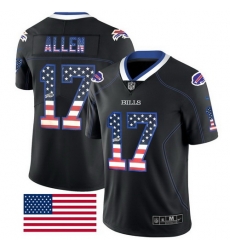 Nike Bills 17 Josh Allen Black USA Flag Fashion Limited Jersey