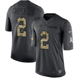 Nike Bills #2 Dan Carpenter Black Mens Stitched NFL Limited 2016 Salute To Service Jersey