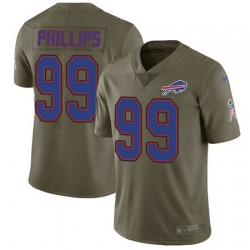 Nike Bills #99 Harrison Phillips Olive Mens Stitched NFL Limited 2017 Salute To Service Jersey