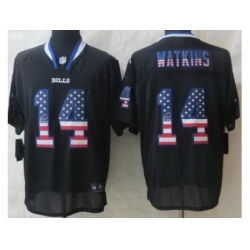 Nike Buffalo Bills 14 Sammy Watkins Black Elite USA Flag Fashion NFL Jersey